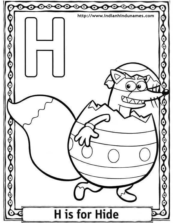 Alphabet A Coloring Pages Cartoons 9