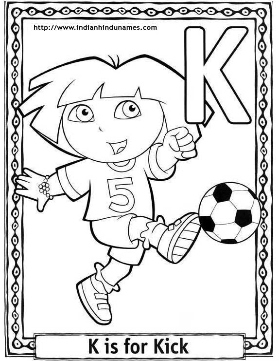 Alphabet A Coloring Pages Cartoons 4