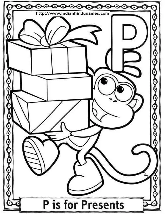 Alphabet A Coloring Pages Cartoons 3